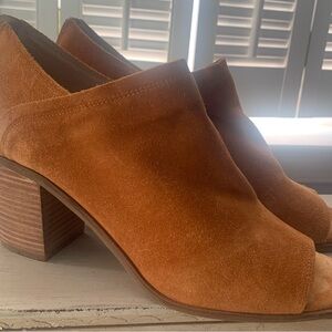 Lucky Brand Brown Suede Block Heel Mules